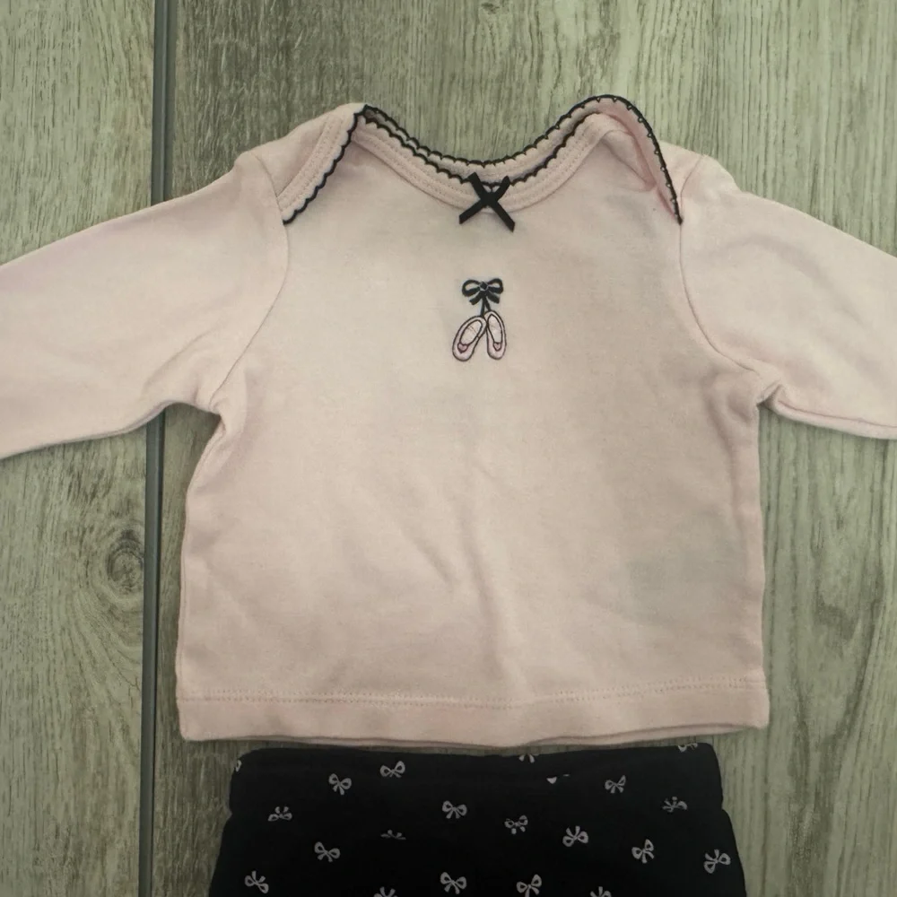 Little Me Ballet Slipper Pink and Black Kids Matching Set